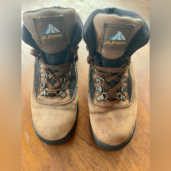 Mt. Everest Leather Hiking Waterproof Boots High Ankle Men’s Size 9 Brown Black - Picture 5 of 9